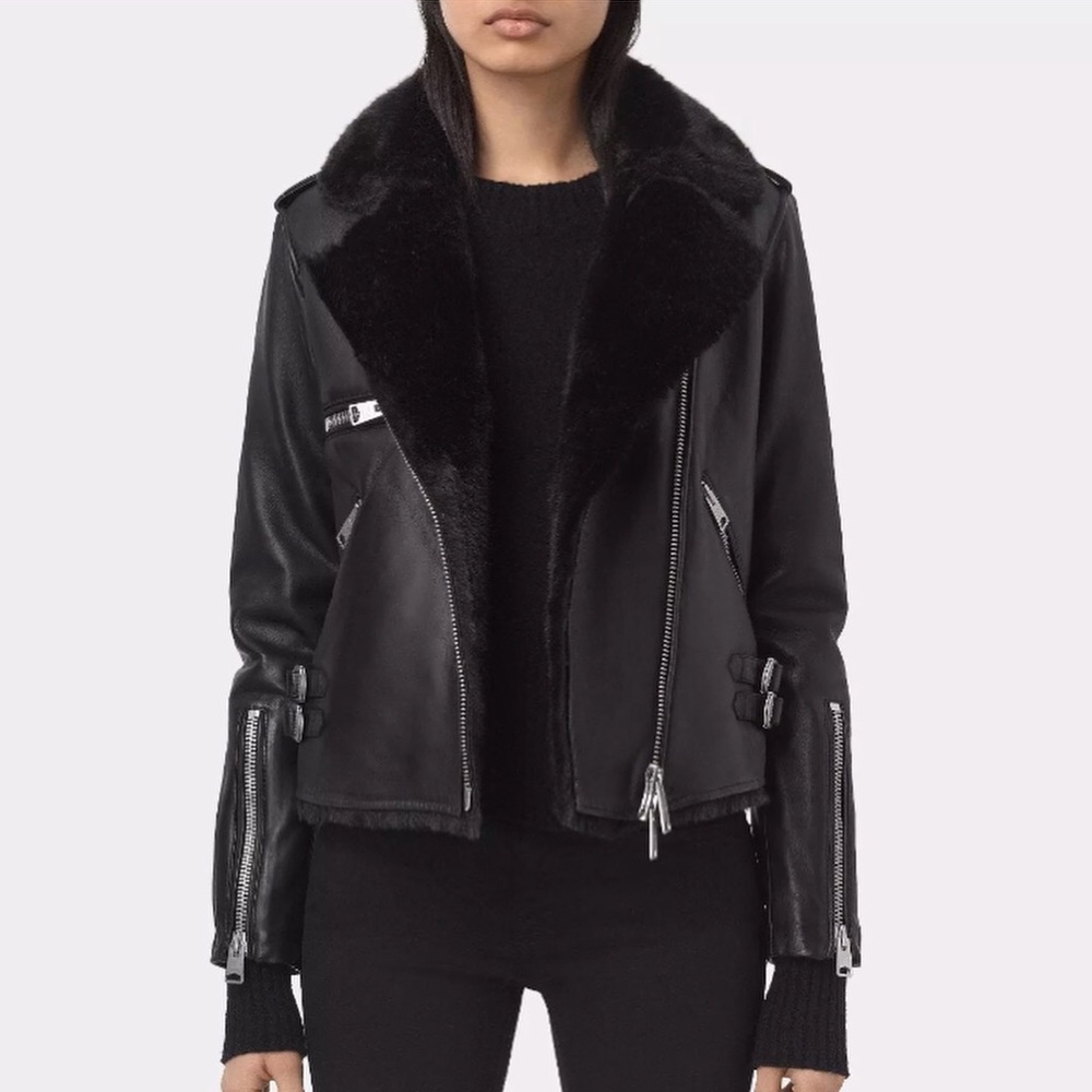 COPY - Allsaints Leather Higgins Biker jacket size 2